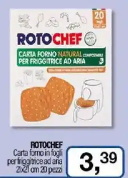 Caddy's ROTOCHEF Carta forno in fogli per friggitrice ad aria 2lx21 cm 20 pezzi offerta