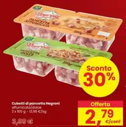 Interspar Cubetti di pancetta Negroni affumicata/dolce offerta