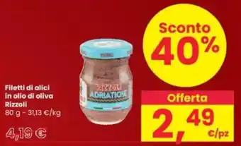 Interspar Filetti di alici in olio di oliva Rizzoli offerta