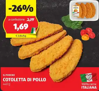 ALDI Il podere cotoletta di pollo offerta