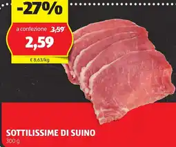 ALDI Sottilissime di suino offerta