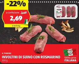 ALDI Il podere involtini di suino con rosmarino offerta