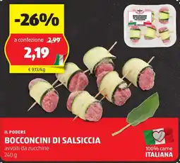 ALDI Il podere bocconcini di salsiccia offerta