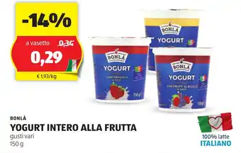 ALDI Bonlà yogurt intero alla frutta offerta