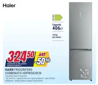 Trony HAIER FRIGORIFERO COMBINATO HDPW3620CN offerta