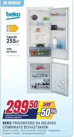 Trony BEKO FRIGORIFERO DA INCASSO COMBINATO BCHA275K4SN offerta