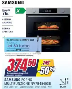 Trony SAMSUNG FORNO MULTIFUNZIONE NV7B45403B offerta