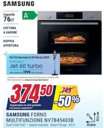 Trony SAMSUNG FORNO MULTIFUNZIONE NV7B45403B offerta