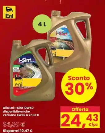 Interspar Olio Eni I-sint 10W40 offerta