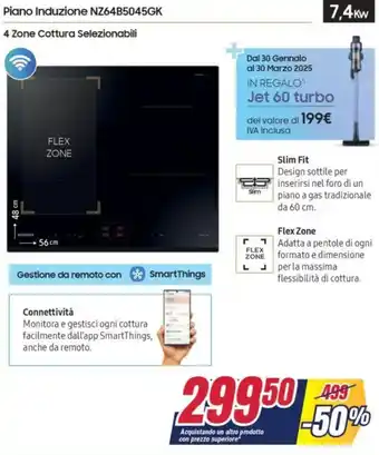 Trony SAMSUNG Piano Induzione NZ64B5045GK offerta