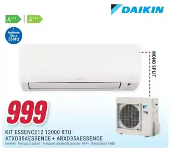 Trony DAIKIN KIT ESSENCE12 12000 BTU ATXD35AESSENCE + ARXD35AESSENCE offerta