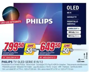 Trony PHILIPS TV OLED SERIE 819/12 offerta