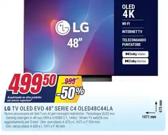 Trony LG TV OLED EVO 48" SERIE C4 OLED48C44LA offerta