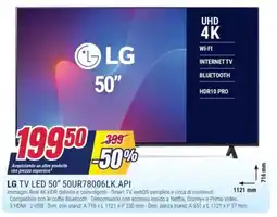 Trony LG TV LED 50" 50UR78006LK.API offerta