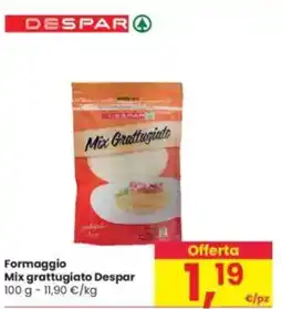 Interspar Formaggio Mix grattugiato Despar offerta