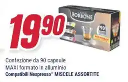 Trony CAFFÈ BORBONEConfezione da 90 capsule Confezione da 90 capsule maxi formato in alluminio borbone offerta