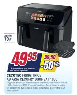 Trony CECOTEC Friggitrice ad aria cecofry duoheat 1000 offerta