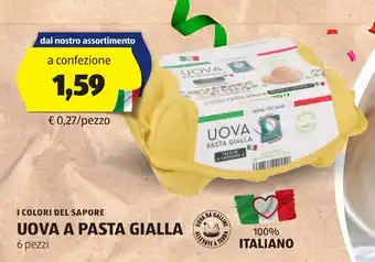 ALDI I colori del sapore uova a pasta gialla offerta