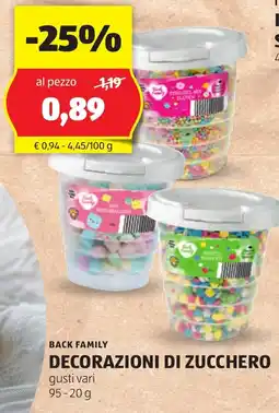 ALDI Back family decorazioni di zucchero offerta