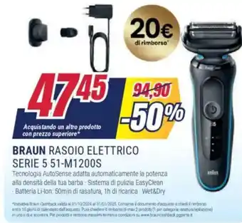 Trony BRAUN RASOIO ELETTRICO SERIE 5 51-M1200S offerta