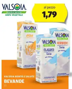 ALDI Valsoia bontà e salute bevande offerta