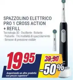 Trony Spazzolino elettrico pro 1 cross action + refill offerta