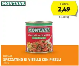 ALDI Montana spezzatino di vitello con piselli offerta