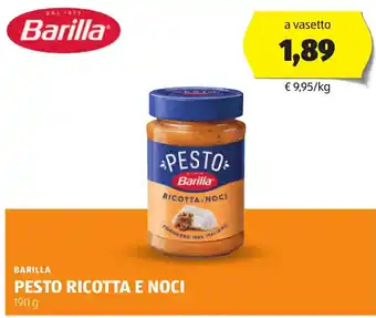 ALDI Barilla pesto ricotta e noci offerta