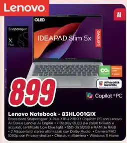 Trony Lenovo Notebook - 83HL001GIX offerta