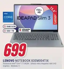 Trony LENOVO NOTEBOOK 83EM004TIX offerta