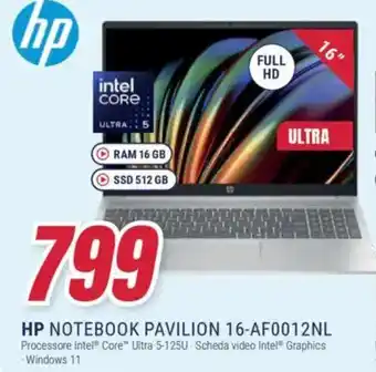 Trony HP NOTEBOOK PAVILION 16-AF0012NL offerta