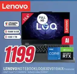 Trony LENOVO NOTEBOOKLOQ83DV010 AIX Processore LENOVO NOTEBOOK LOQ 83LK006YIX offerta