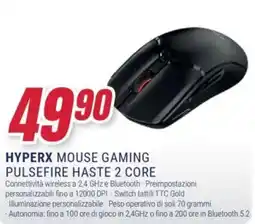 Trony HYPERX Mouse gaming pulsefire haste 2 core offerta