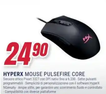 Trony HYPERX mouse pulsefire core offerta