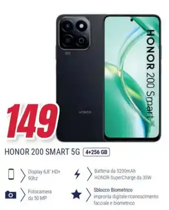 Trony HONOR 200 SMART 5G 4+256 GB offerta