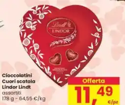 Interspar Cioccolatini Cuori scatola Lindor Lindt offerta