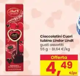 Interspar Cioccolatini Cuori tubino Lindor Lindt offerta