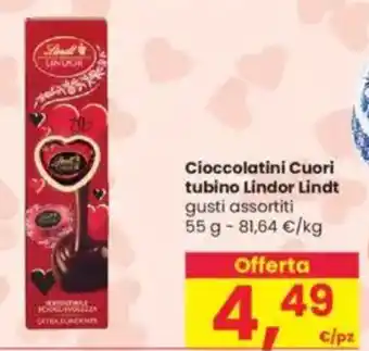 Interspar Cioccolatini Cuori tubino Lindor Lindt offerta