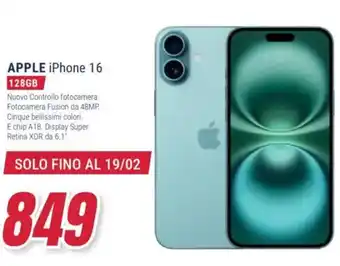 Trony APPLE iPhone 16 128GB offerta