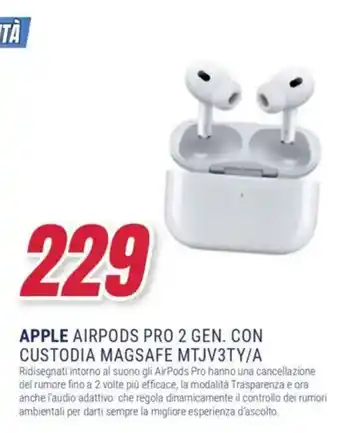 Trony APPLE AIRPODS PRO 2 GEN. CON CUSTODIA MAGSAFE MTJV3TY/A offerta