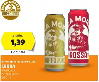 ALDI BIRRA MORETTI BAFFO D'ORO Birra offerta