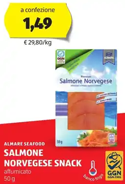 ALDI ALMARE SEAFOOD Salmone norvegese snack offerta