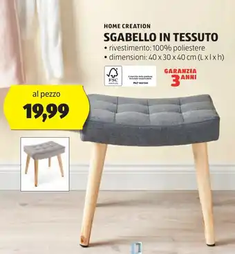 ALDI Sgabello in tessuto HOME CREATION offerta