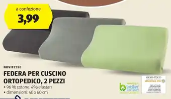 ALDI NOVITESSE Federa per cuscino ortopedico, 2 pezzi offerta