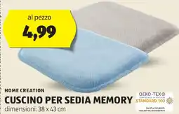 ALDI HOME CREATION Cuscino per sedia memory offerta