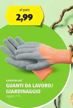 ALDI GARDENLINE Guanti da lavoro/ giardinaggio offerta