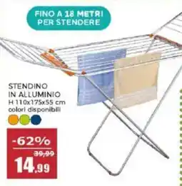 Happy Casa STENDINO IN ALLUMINIO H 110x175x55 cm offerta