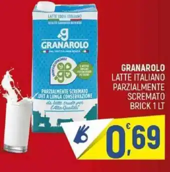 Granarolo Latte Italiano Parzialmente Scremato Brick 1 LT