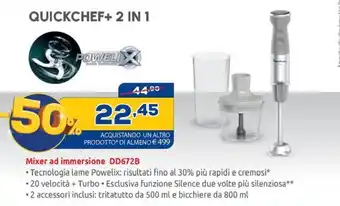 Euronics QUICKCHEF+ 2 IN 1 Mixer ad immersione DD672B offerta