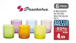 Happy Casa Paşabahçe 6 bicchieri in vetro multicolor offerta